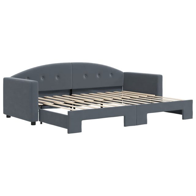 vidaXL Bett, Tagesbett Ausziehbar Dunkelgrau 80x200 cm Samt günstig online kaufen