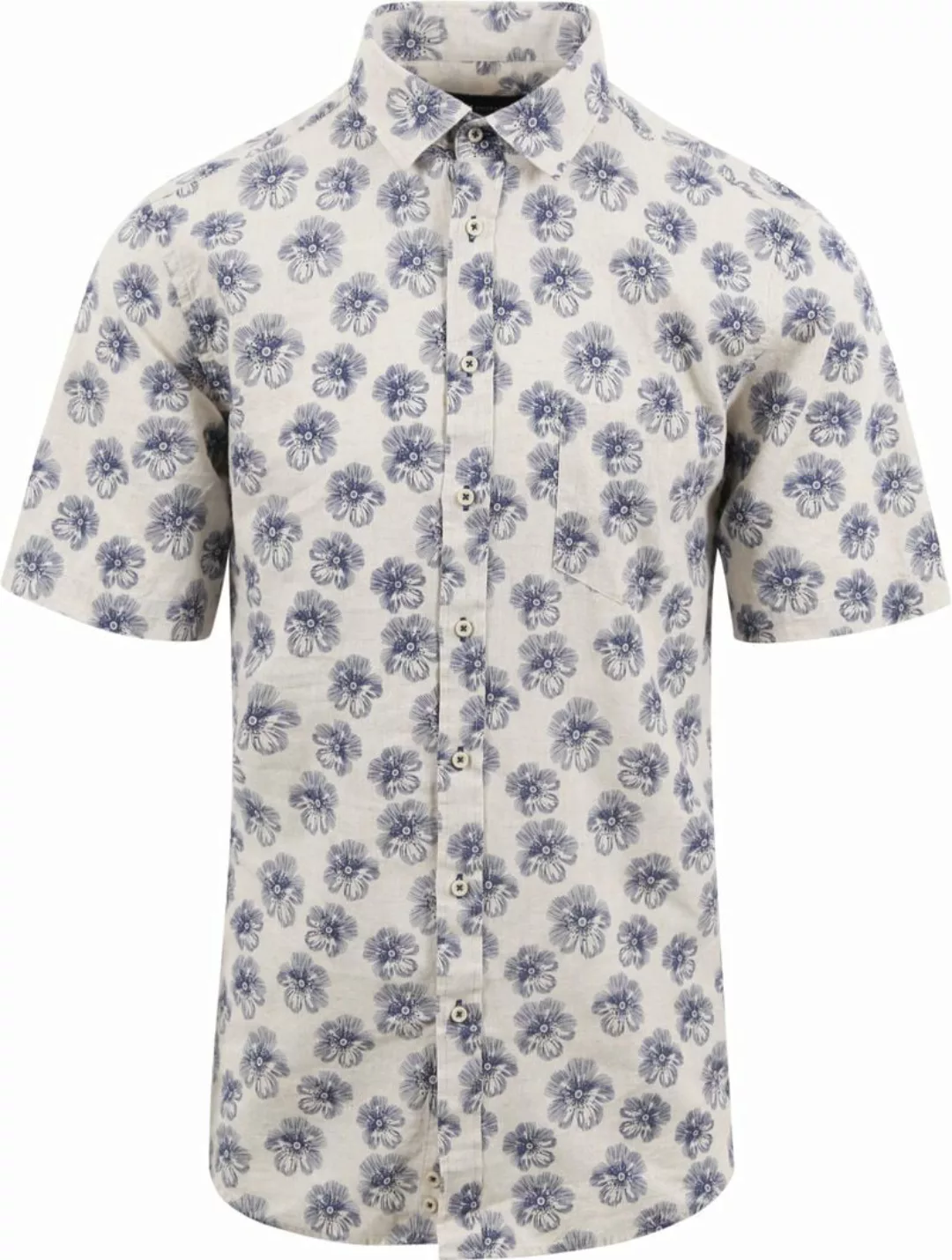 Suitable Short Sleeve Hemd Leinen Simon Blau - Größe L günstig online kaufen