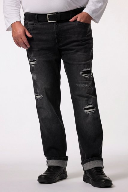 Men Plus 5-Pocket-Jeans Men+ Jeans Bauchfit Regular Fit 5-Pocket Destroys günstig online kaufen