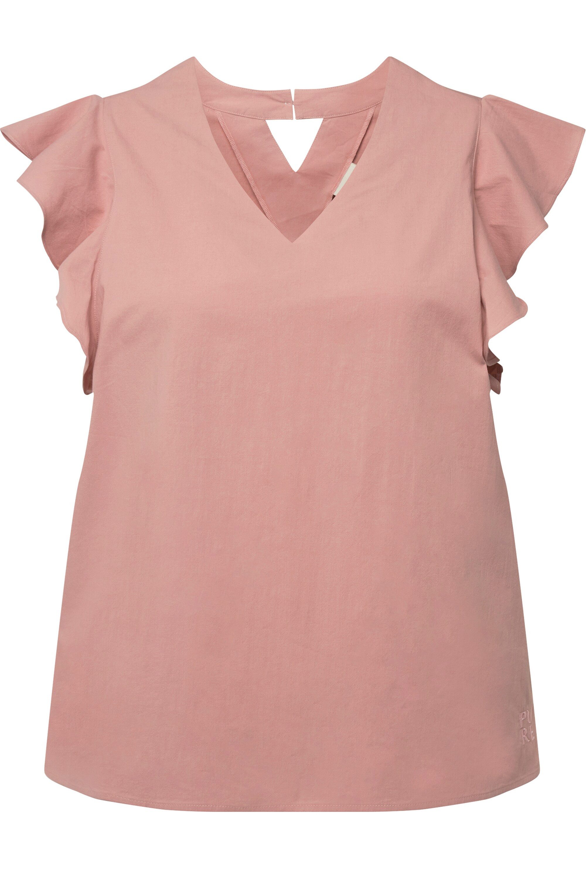 Ulla Popken Spitzenbluse Blusentop V-Ausschnitt Rückenausschnitt günstig online kaufen