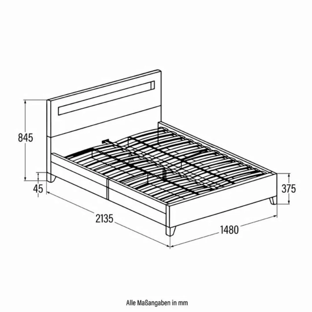 HOME DELUXE Bett LED Bett NUBE mit Schubladen (Set, 2-tlg., bett mit Schubl günstig online kaufen