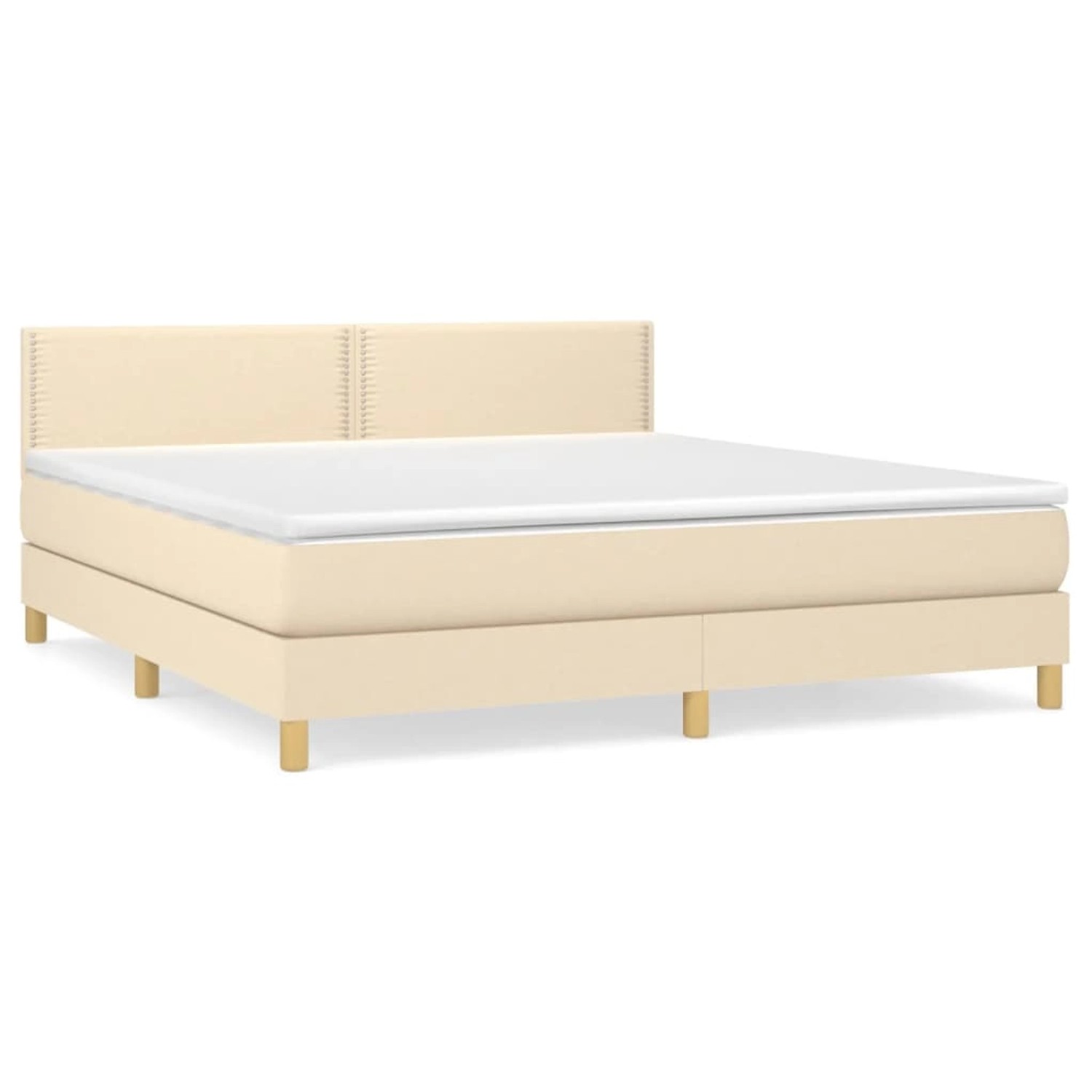 vidaXL Boxspringbett mit Matratze Creme 180x200 cm Stoff1378612 günstig online kaufen