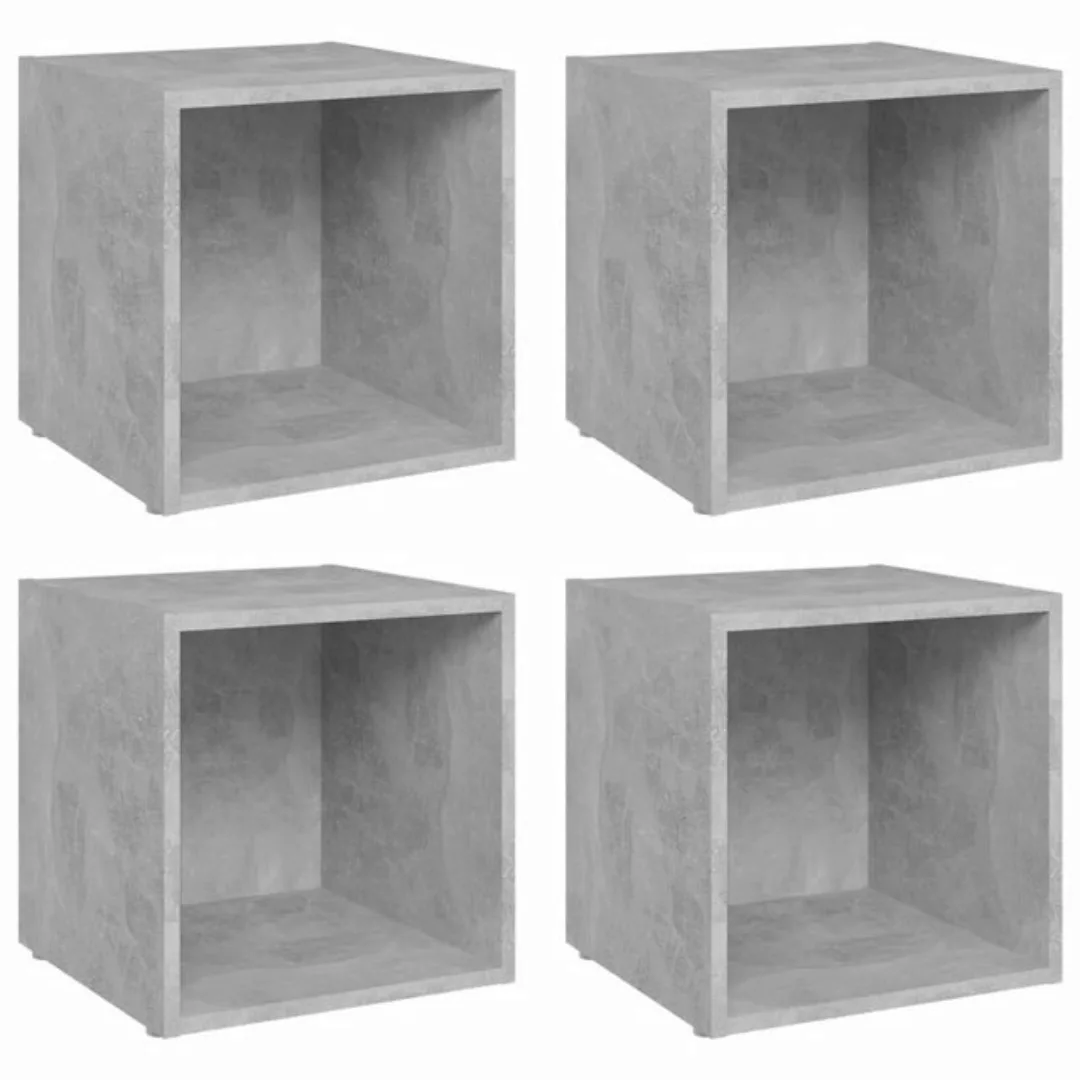 vidaXL TV-Schrank TV-Schränke 4 Stk Betongrau 37x35x37 cm Spanplatte Lowboa günstig online kaufen