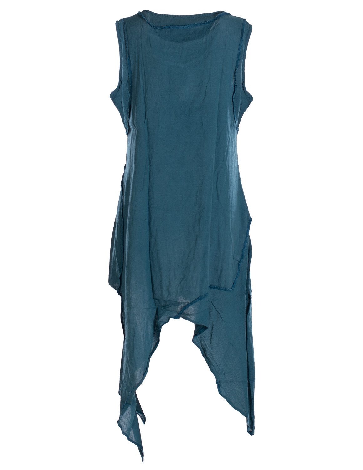 Vishes Zipfelkleid Asymmetrisches armloses Lagenlook Zipfelkleid günstig online kaufen