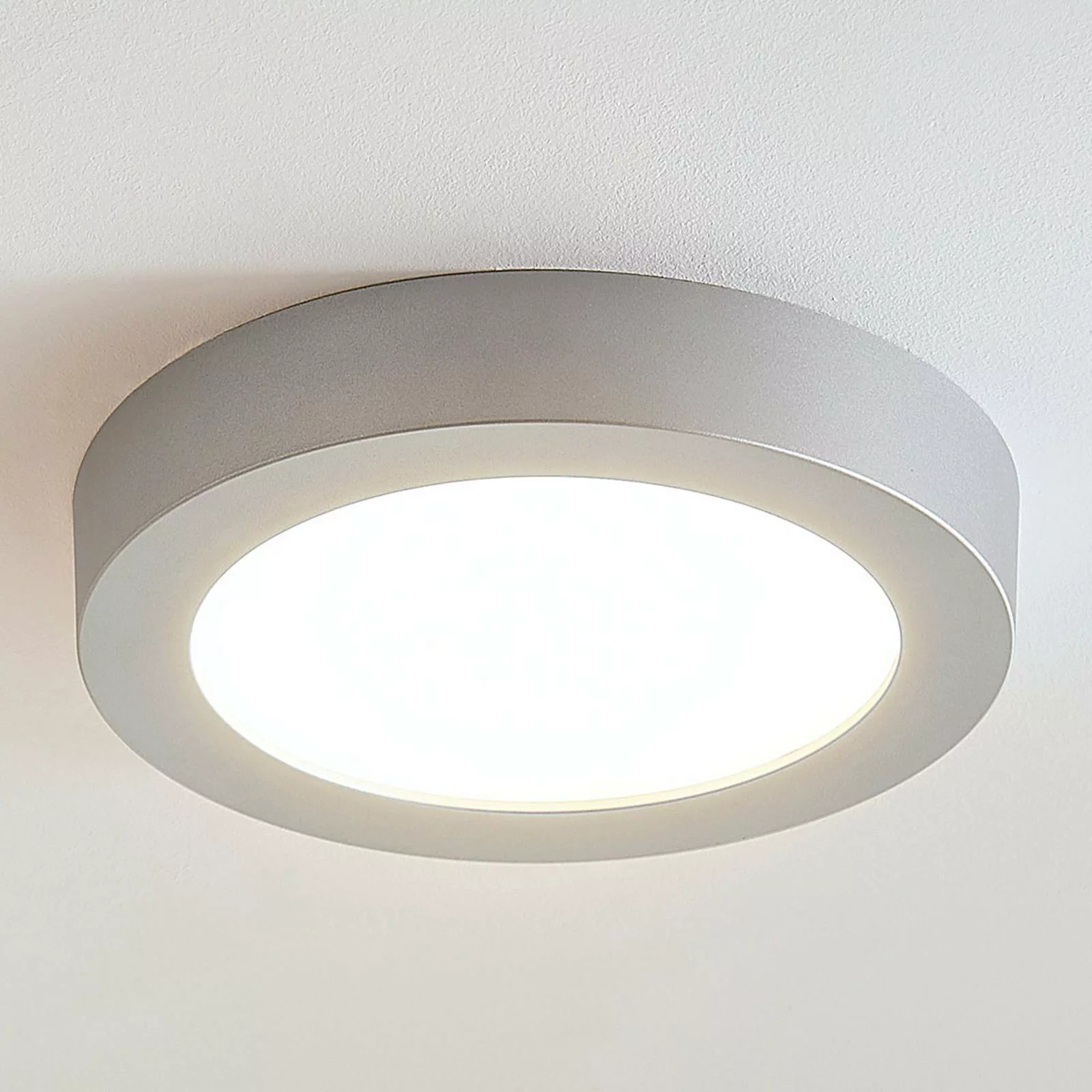 LED-Deckenlampe Marlo silber 3000K rund 25,2cm günstig online kaufen