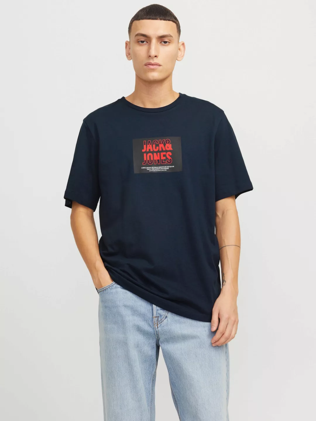 Jack & Jones Print-Shirt "JJHUDSON TEE SS CREW NECK" günstig online kaufen