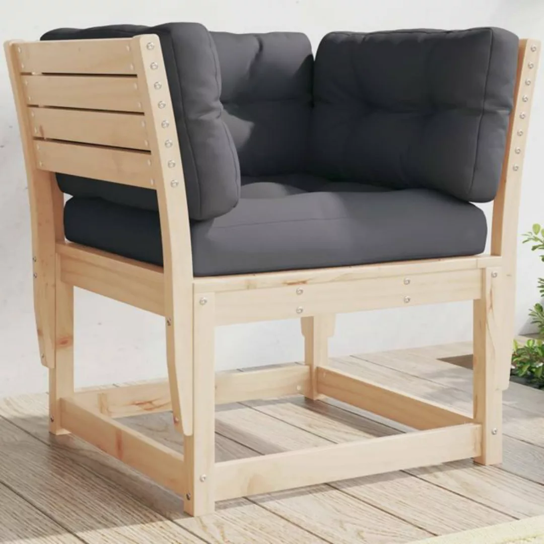 vidaXL Loungesofa Gartensofa mit Armlehnen und Kissen Massivholz Kiefer günstig online kaufen