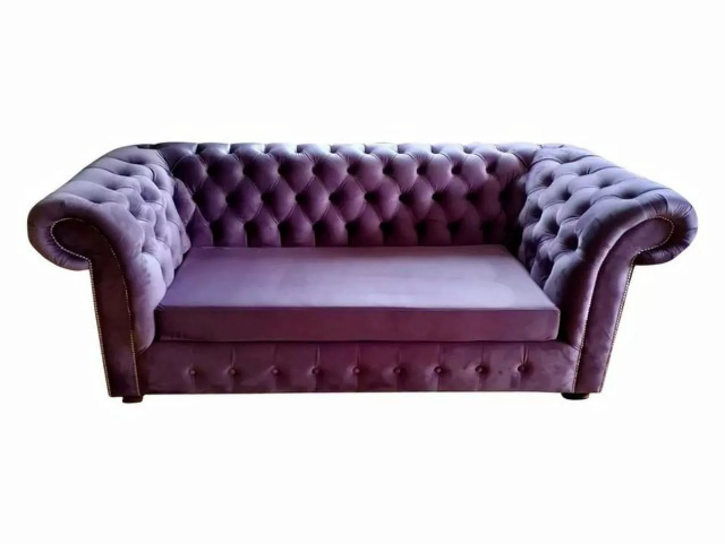 Xlmoebel Sofa Chesterfield Dreisitzer Sofa Couch Polster Textil Lila Samt C günstig online kaufen