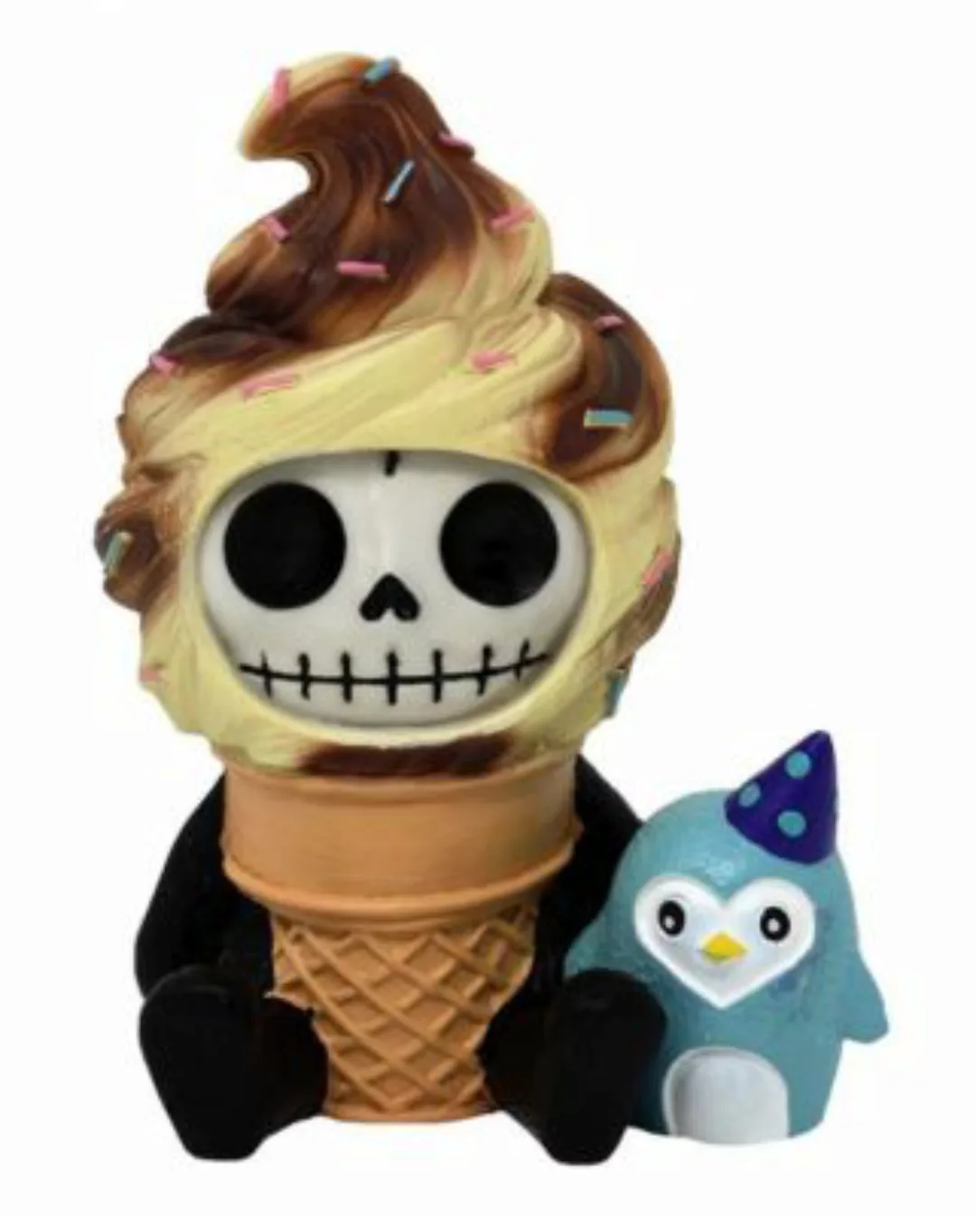 Kleine Ice Cream Furrybones Figur - Skelettfigur als Geschenkidee Dekofigur günstig online kaufen