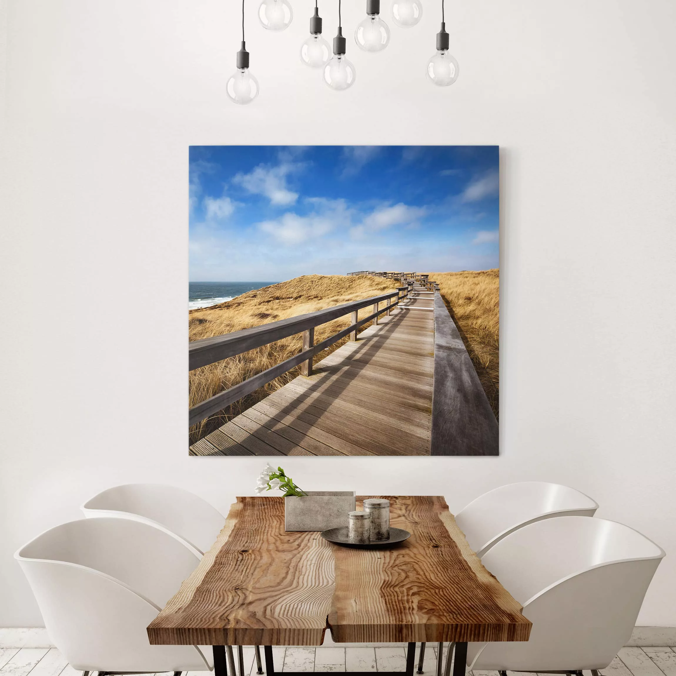 Leinwandbild Strand - Quadrat Nordseespaziergang günstig online kaufen