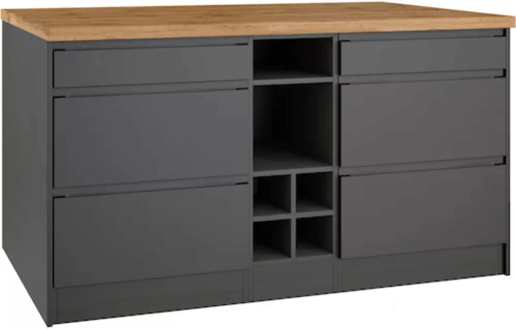 KOCHSTATION Kücheninsel »KS-Bruneck, Breite 153 cm«, MDF-Fronten, Arbeitspl günstig online kaufen