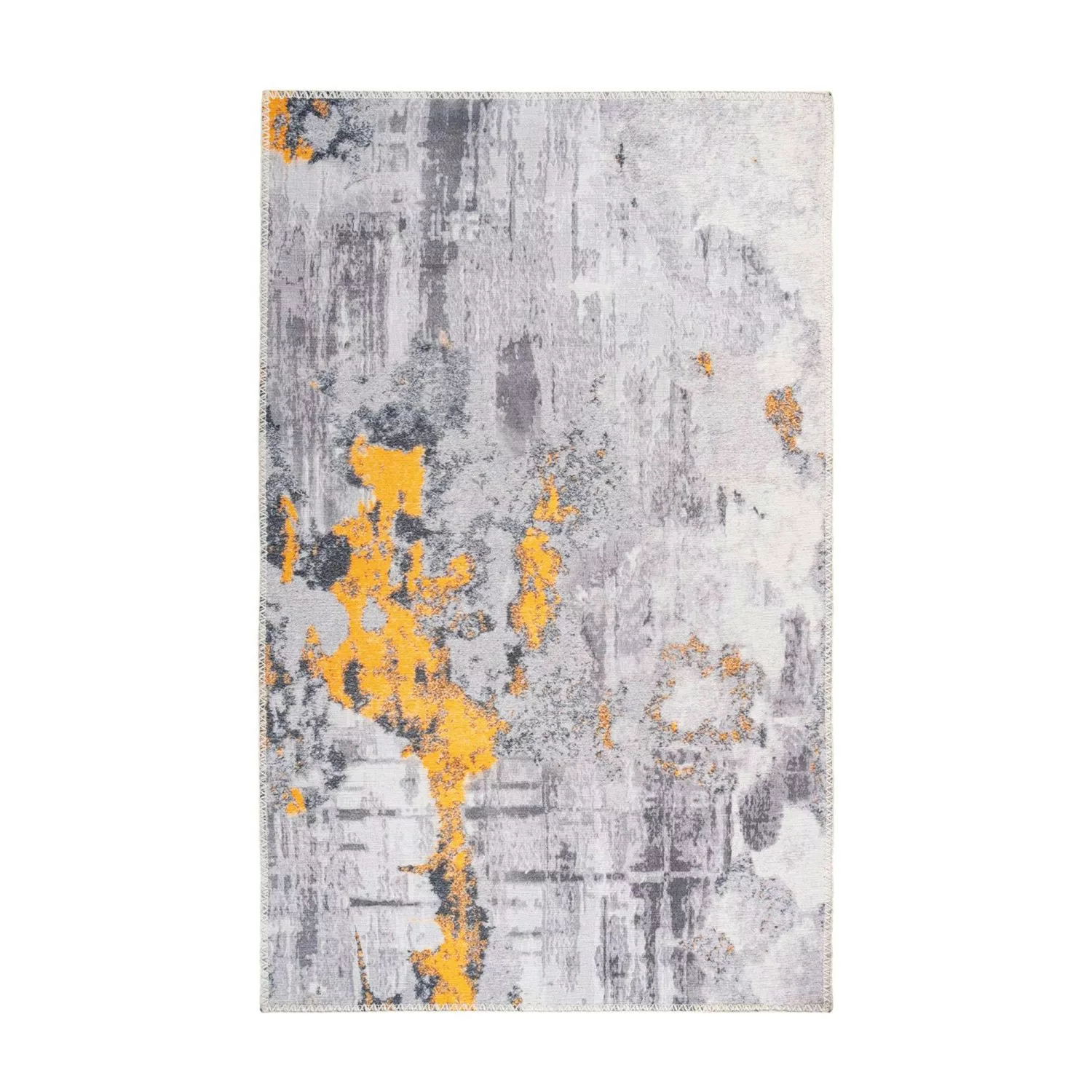 MeGusta Flachflor Teppich Modern Grau Gold Bedruckter Teppich 120 x 180 cm günstig online kaufen