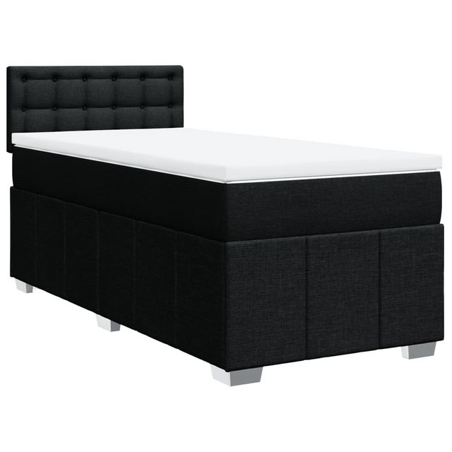 vidaXL Bett Boxspringbett mit Matratze Schwarz 80x200 cm Stoff günstig online kaufen