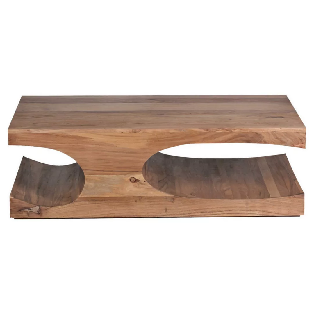 Couchtisch BOHA Massiv-Holz Akazie 118 cm breit Wohnzimmer-Tisch Design dun günstig online kaufen