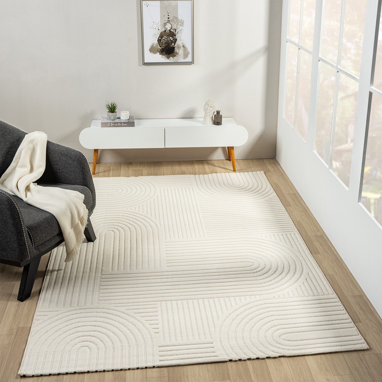 Vimoda Teppich Kurzflor Modern 3D Motiv, günstig online kaufen