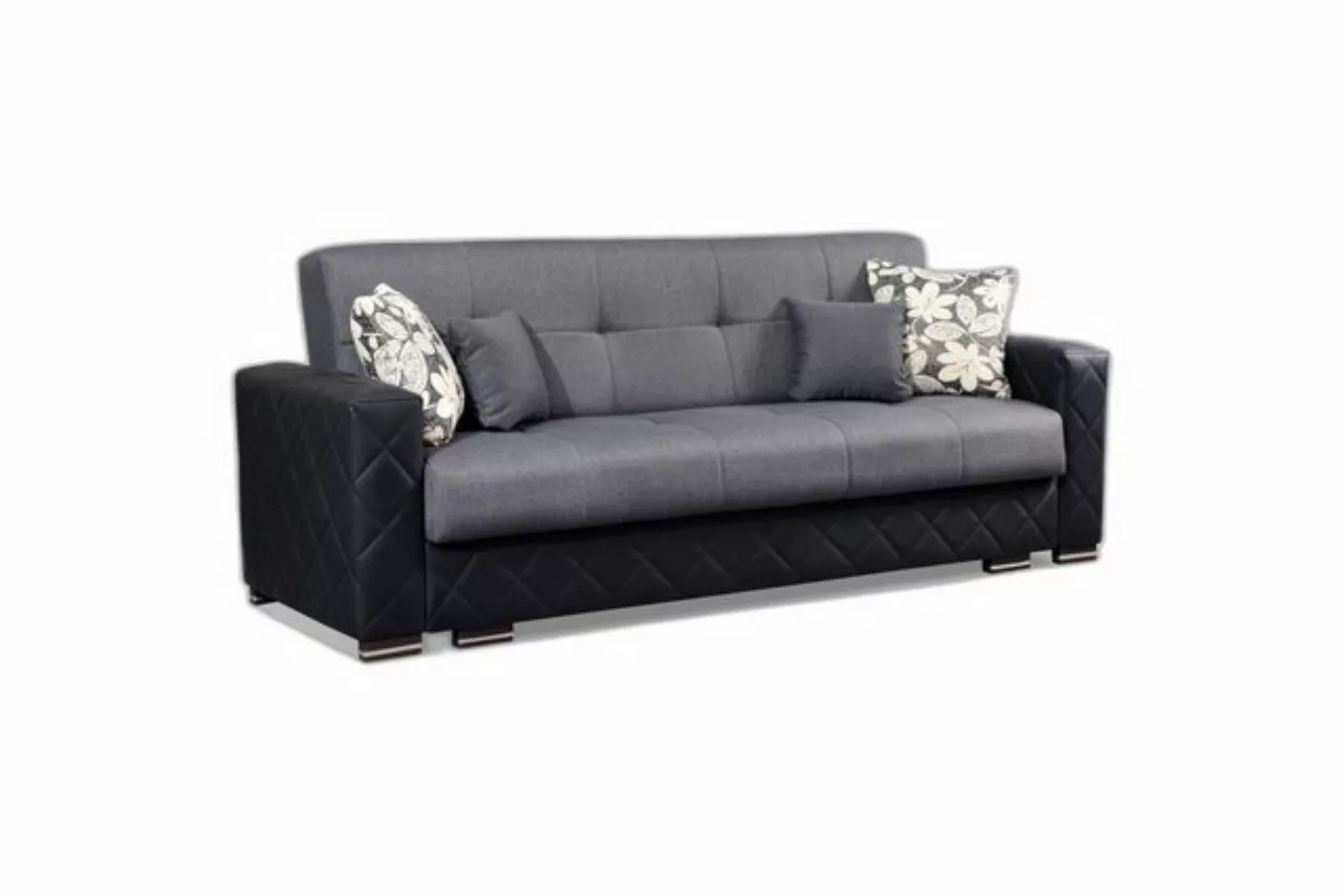 Xlmoebel Sofa Eleganter Dreisitzer Grau-Schwarz Sofa Möbel Neu, 1 Teile, He günstig online kaufen