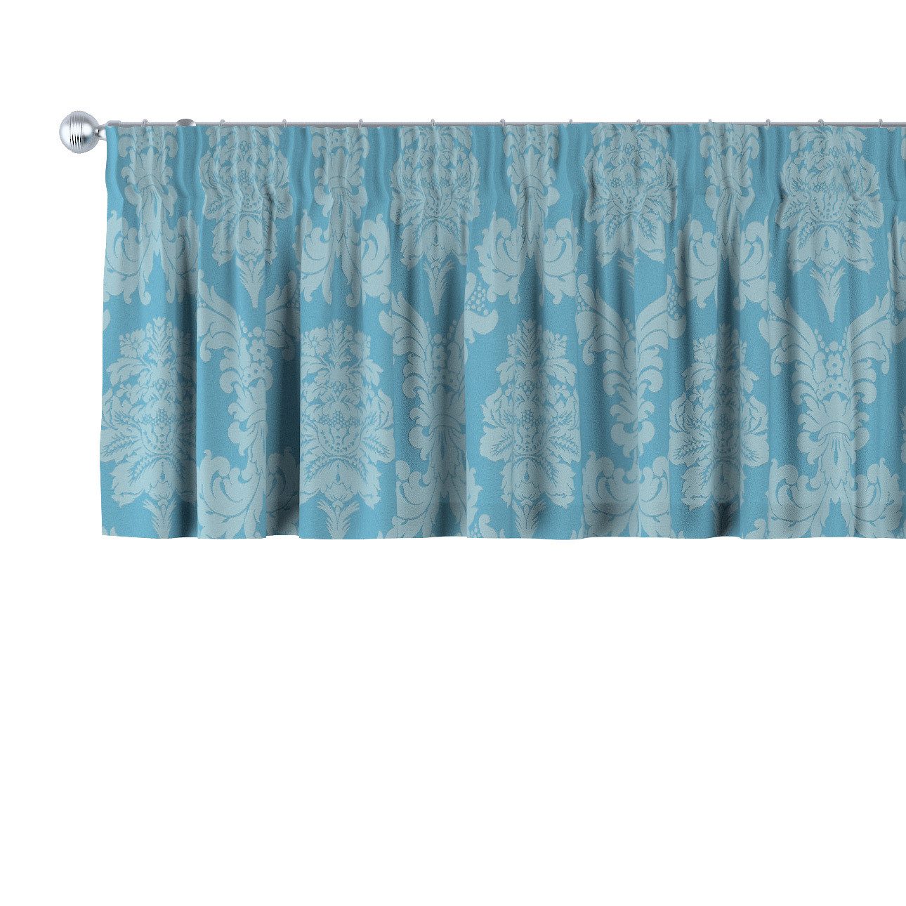 Kurzgardine mit Kräuselband, hellgrau, 130 x 40 cm, Damasco (613-81) günstig online kaufen