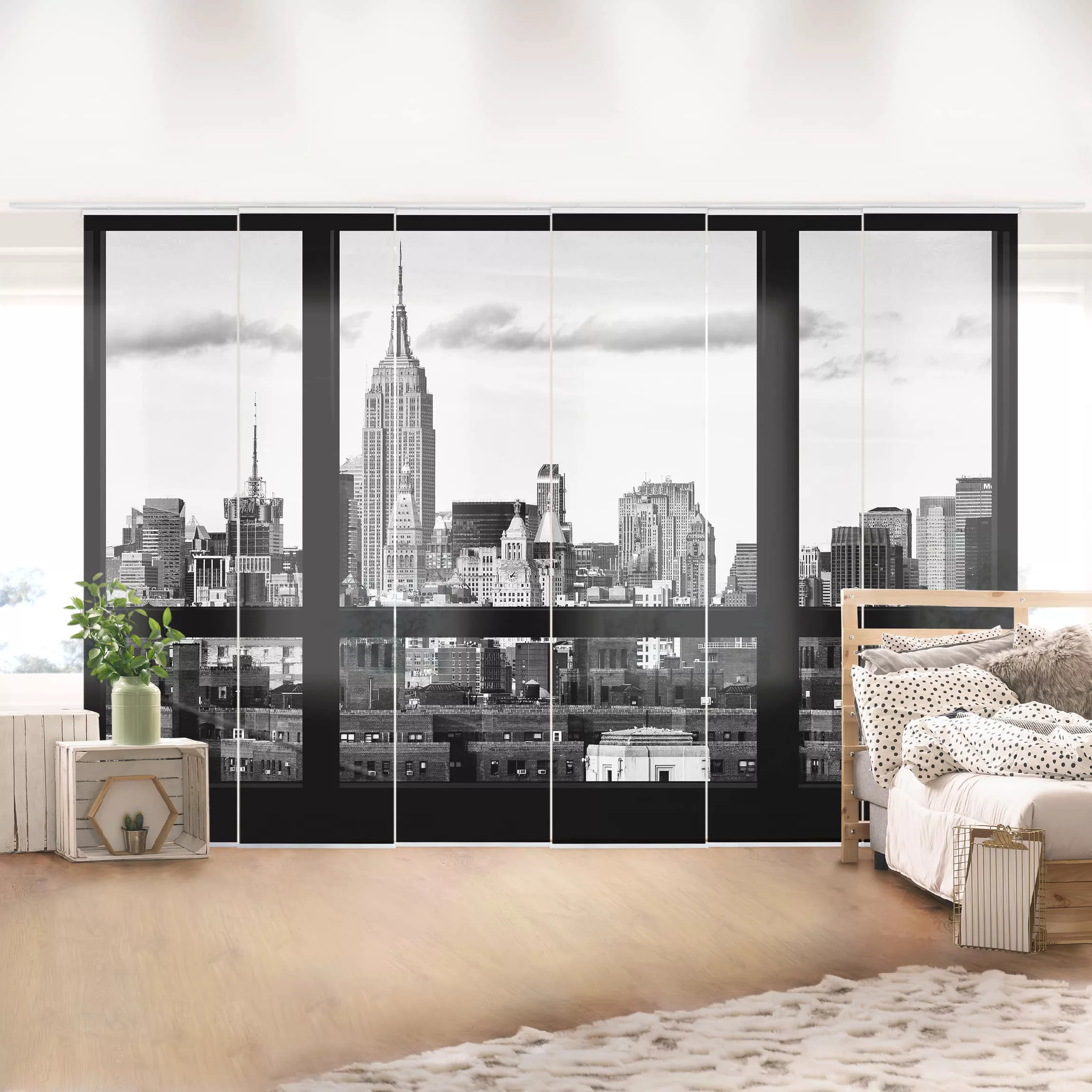 Schiebegardinen Set Architektur & Skyline Fensterblick New York Skyline sch günstig online kaufen