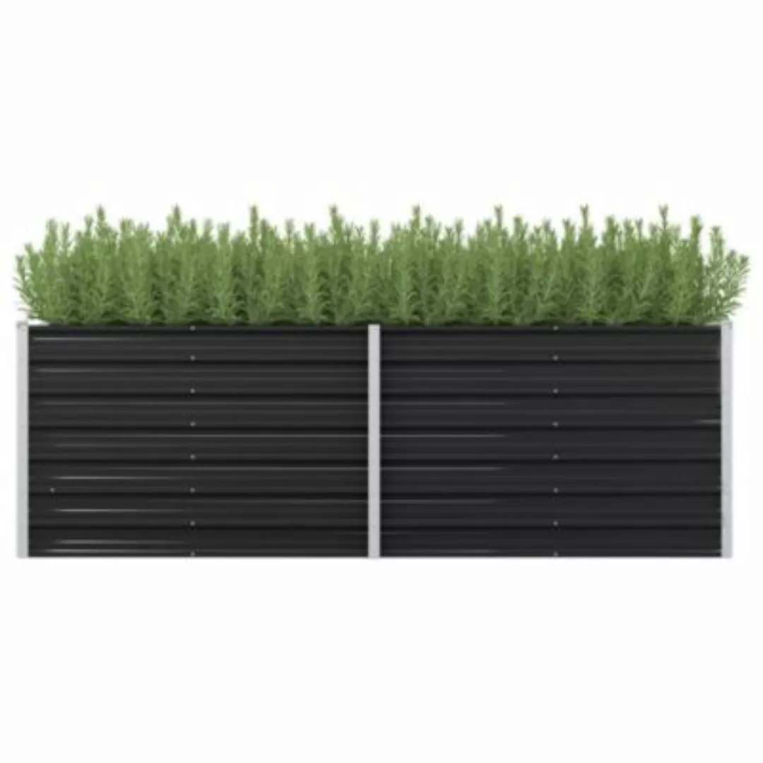 vidaXL Garten-Hochbeet Verzinkter Stahl 240x80x77 cm Grün Hochbeet anthrazi günstig online kaufen