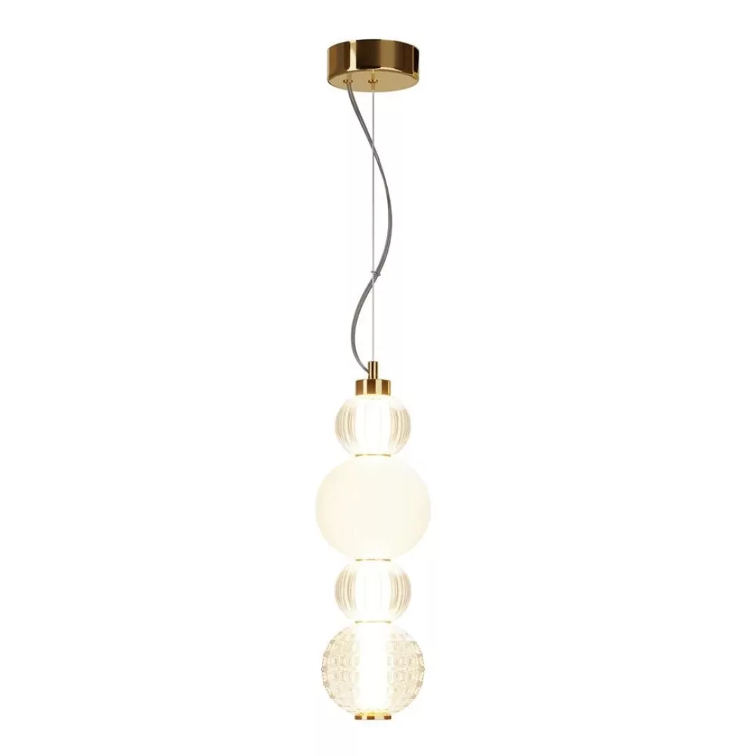LED Pendelleuchte Collar in Gold und Transparent 17W 950lm 1650mm günstig online kaufen