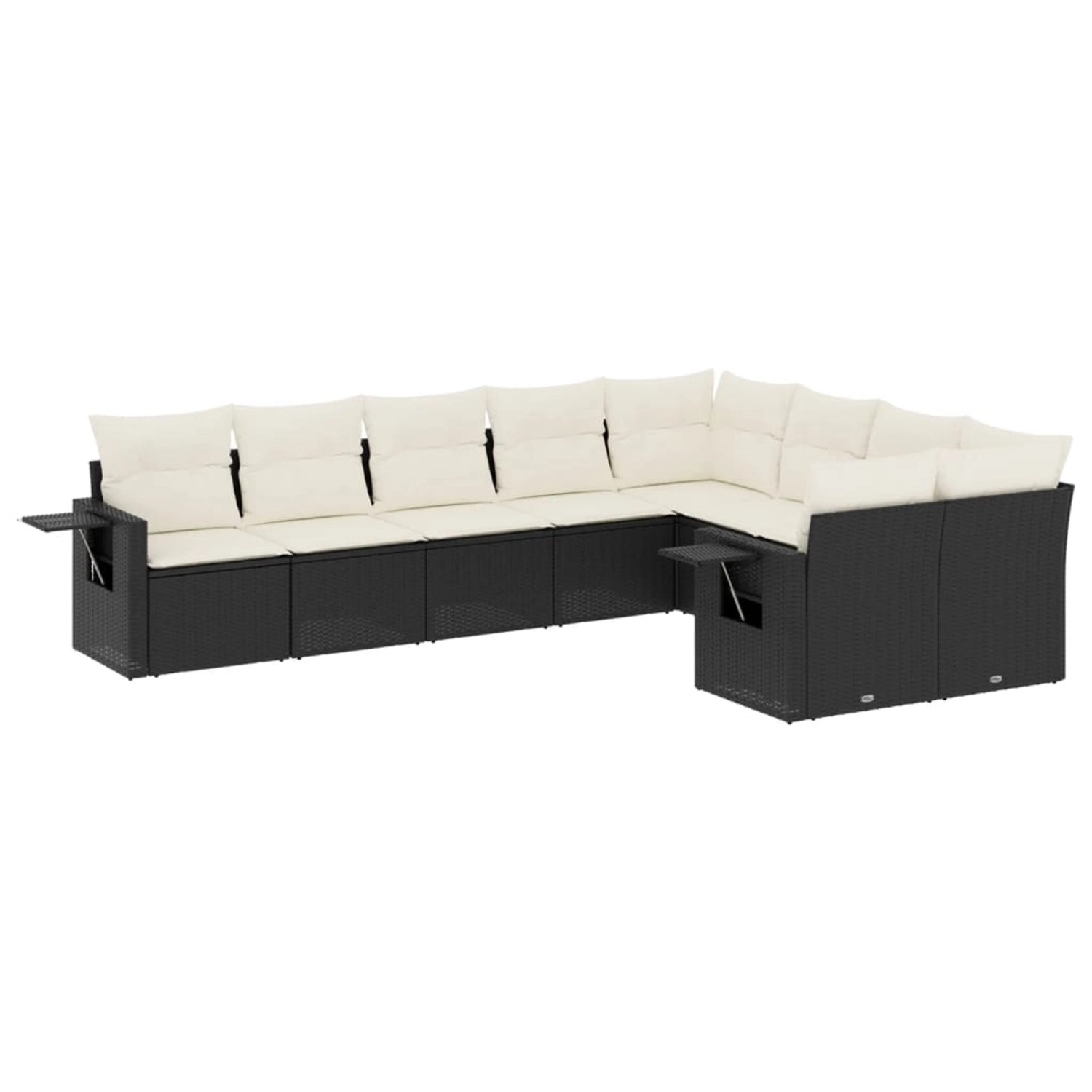 vidaXL 9-Tlg Garten-Sofagarnitur mit Kissen Schwarz Poly Rattan 3220635 günstig online kaufen