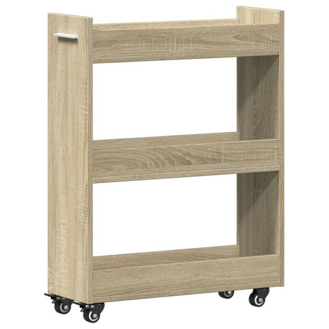 vidaXL Mehrzweckschrank Schrank mit Rollen Sonoma-Eiche 60x22x79 cm Holzwer günstig online kaufen