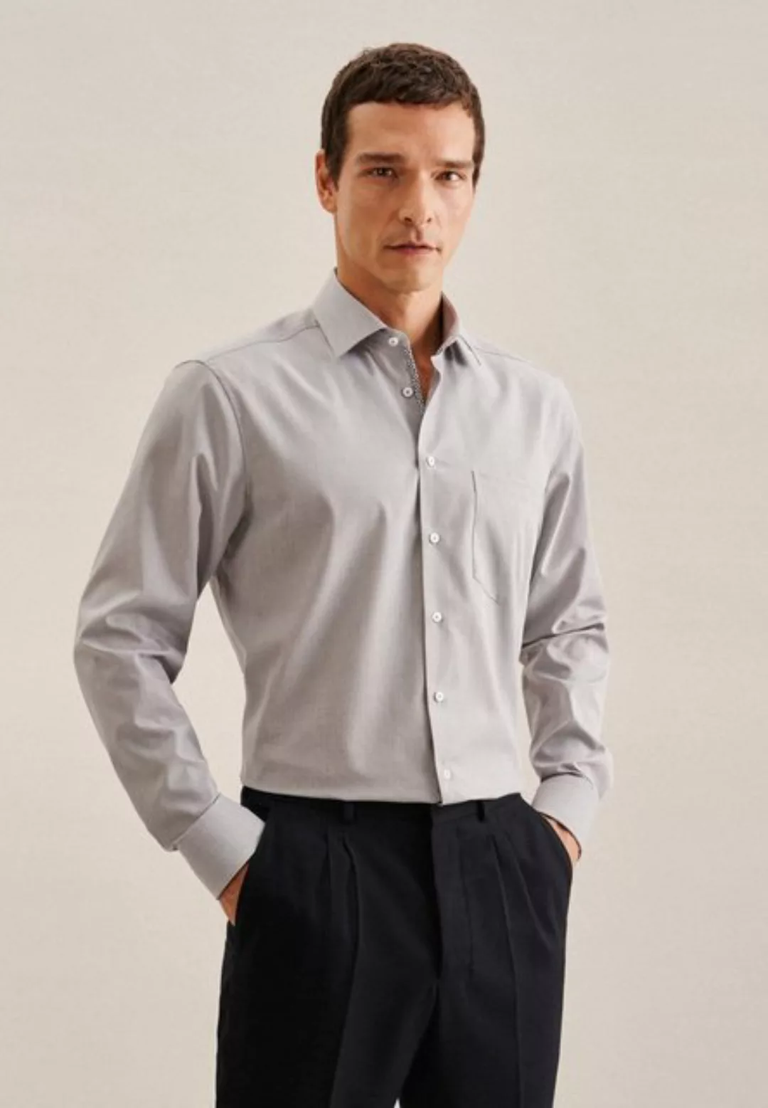 seidensticker Businesshemd Regular Regular Extra langer Arm Kentkragen Uni günstig online kaufen