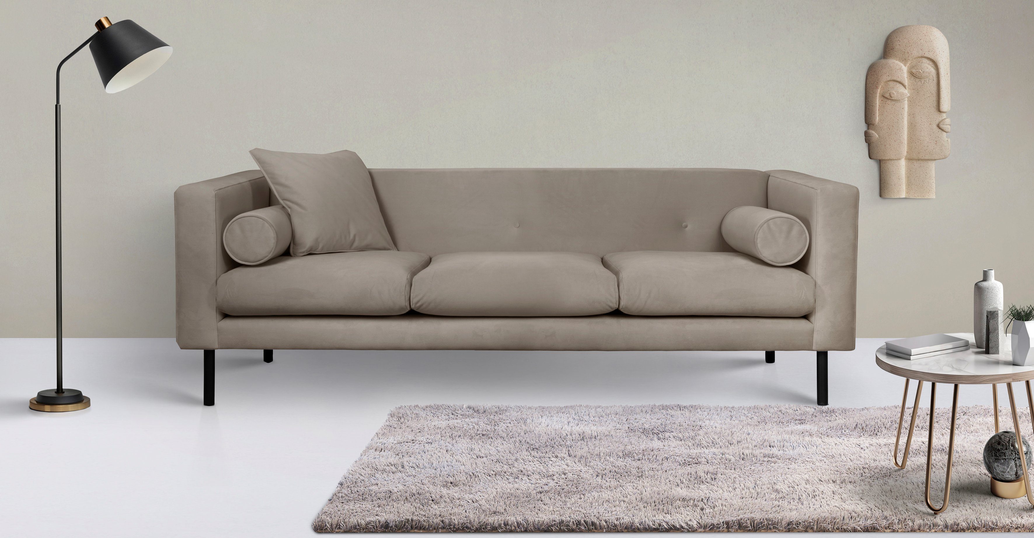 Home affaire 3-Sitzer "Lillibeth Designsofa mit Wellenunterfederung, Maße B günstig online kaufen