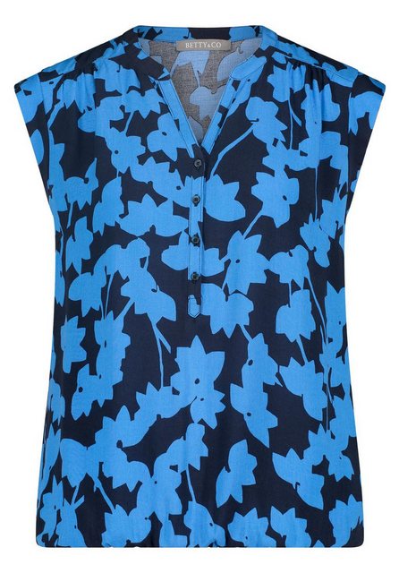 Betty&Co Blusenshirt Bluse Kurz ohne Arm, Dark Blue/Blue günstig online kaufen