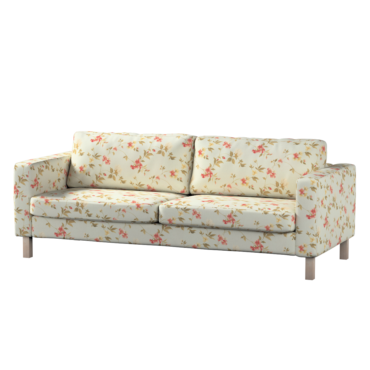 Bezug für Karlstad 3-Sitzer Sofa nicht ausklappbar, kurz, blau-rosa, Bezug günstig online kaufen