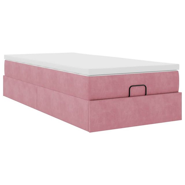 vidaXL Bett, Ottoman-Bett mit Matratze Rosa 100x200 cm Samt günstig online kaufen