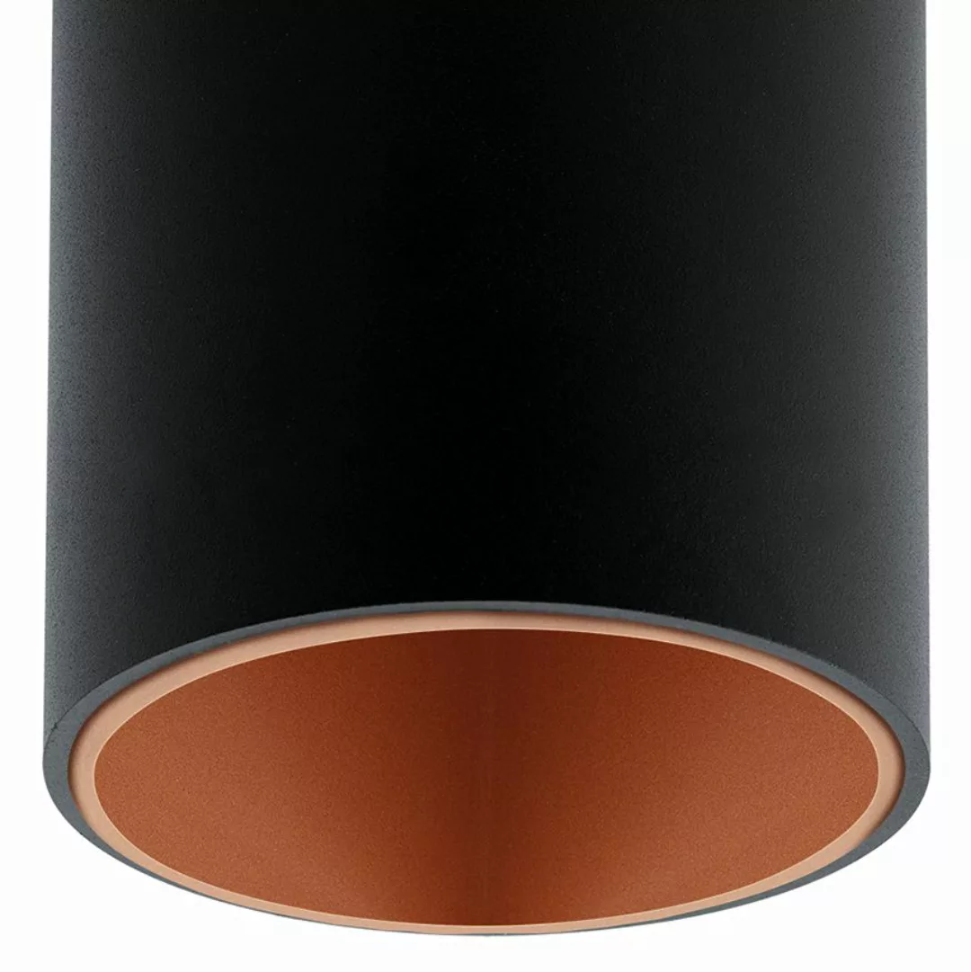 LED-Deckenlampe Polasso rund, schwarz-gold günstig online kaufen