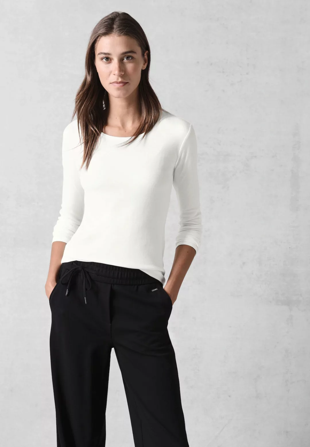 Cecil Langarmshirt Cecil Basic Shirt Pia in Vanilla White (1-tlg) Nicht Vor günstig online kaufen