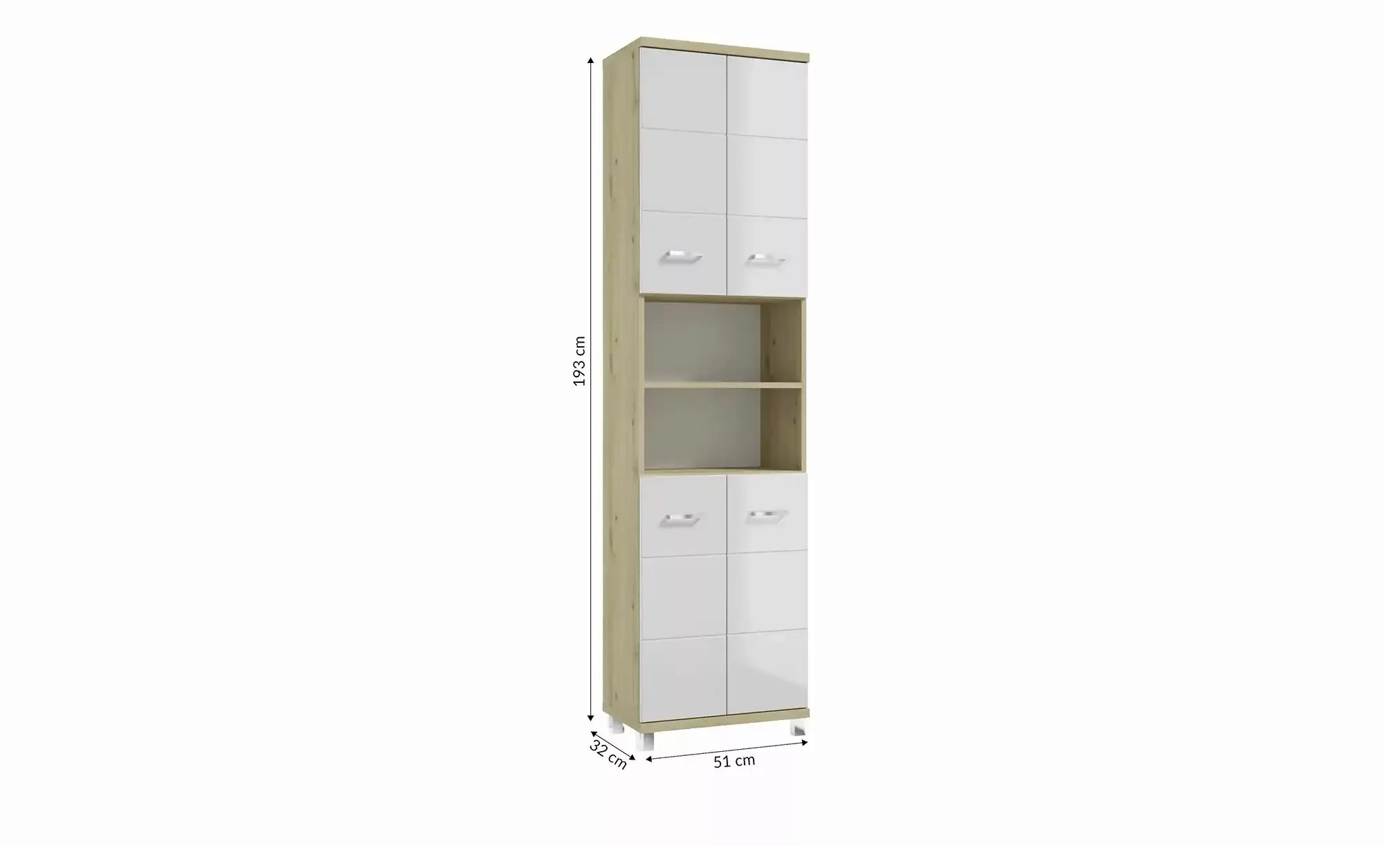 Hochschrank  Nehmitzsee ¦ holzfarben ¦ Maße (cm): B: 51 H: 192,5 T: 32 Schr günstig online kaufen