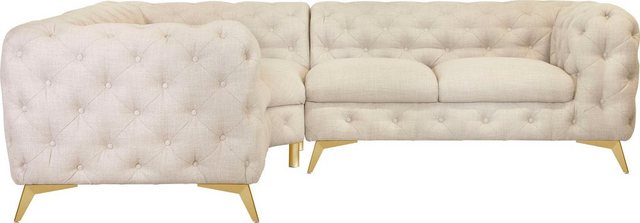 Leonique Chesterfield-Sofa "Glynis L-Form", aufwändige Knopfheftung, modern günstig online kaufen