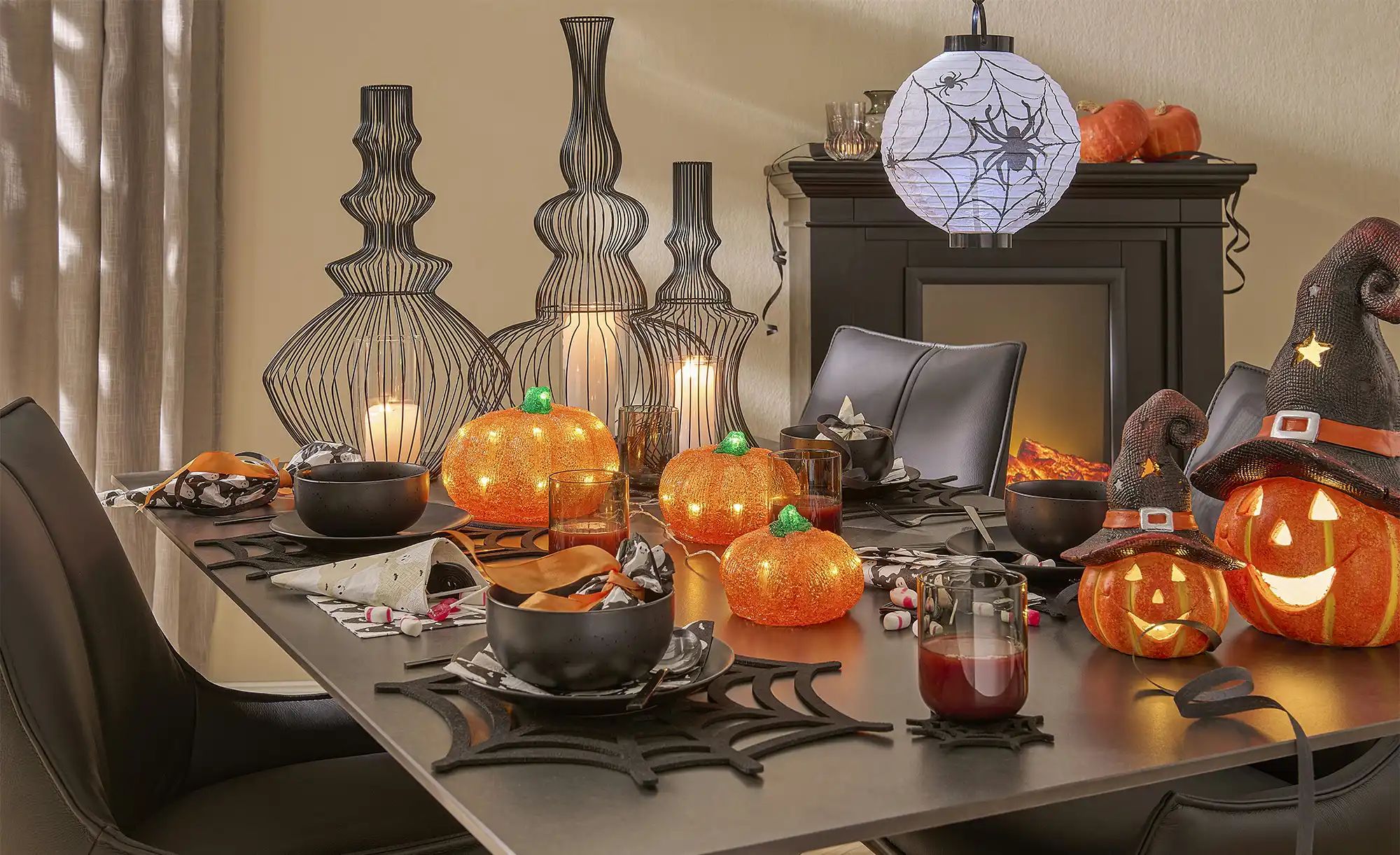 HOME STORY Windlicht   ¦ schwarz ¦ Eisen,Glas ¦ Maße (cm): B: 34,5 H: 60 Ac günstig online kaufen