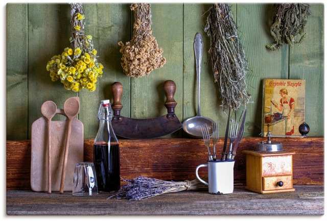 Artland Wandbild »Rustikale Küchenszene«, Innenarchitektur, (1 St.), als Al günstig online kaufen