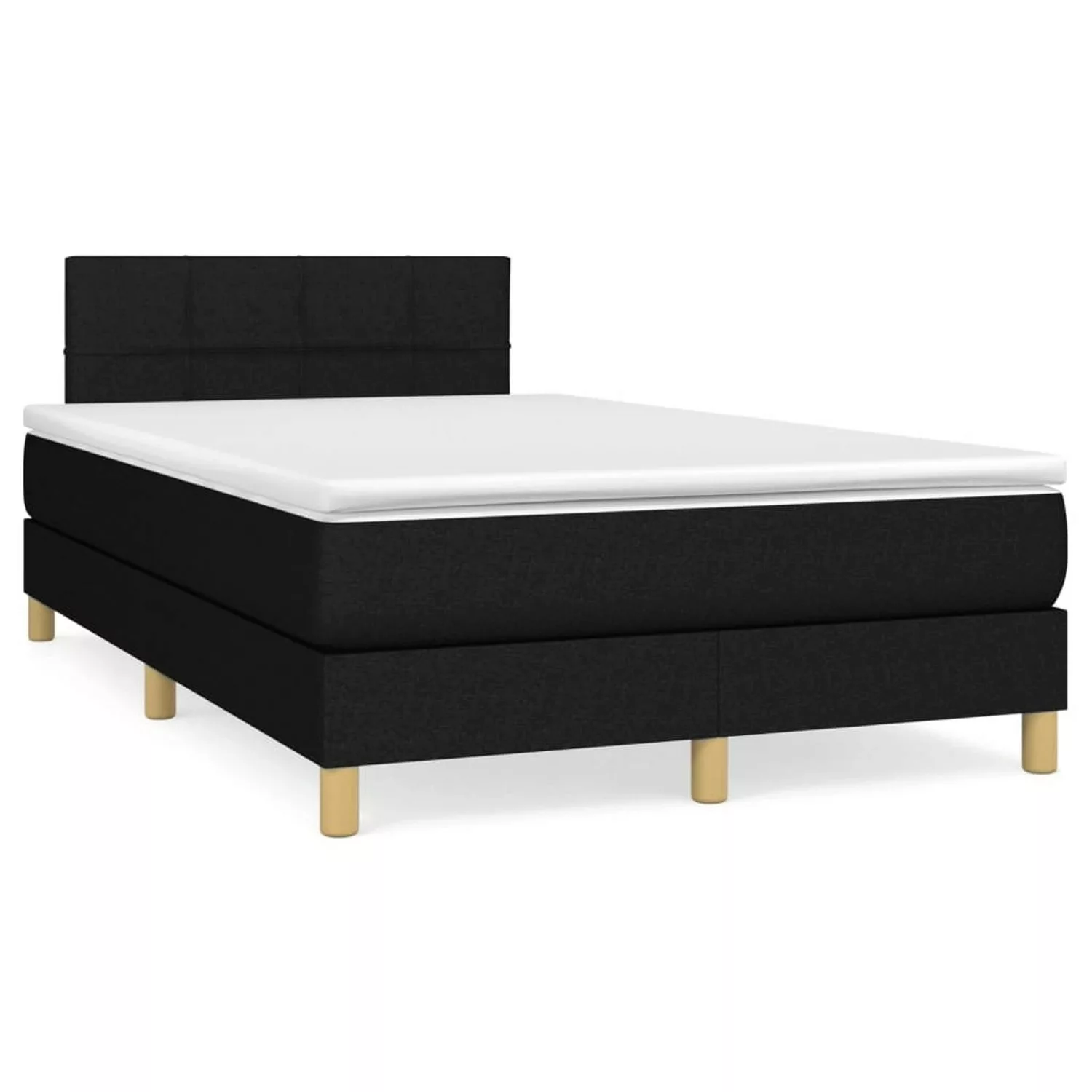 vidaXL Boxspringbett mit Matratze Schwarz 120x200 cm Stoff1373269 günstig online kaufen