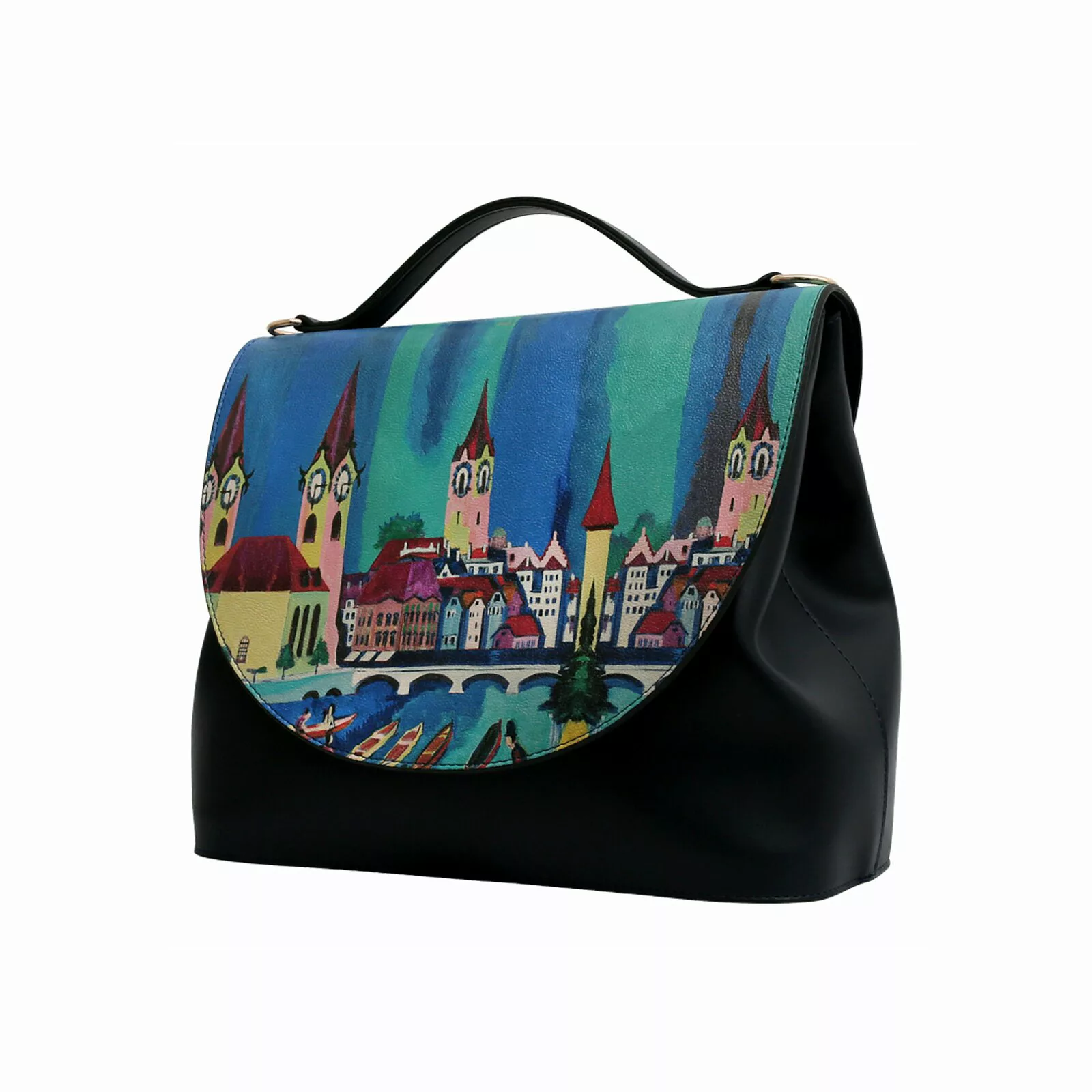 DOGO Henkeltasche "Damen Handy Bag Prague Nights Vegan Damen Handtaschen (F günstig online kaufen