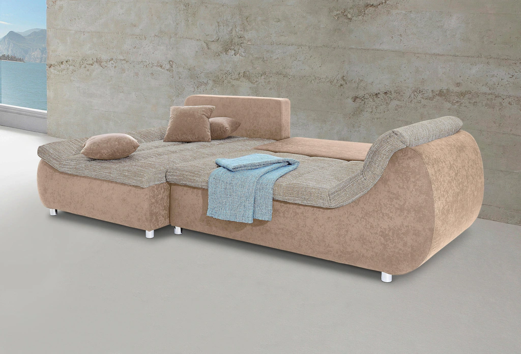 INOSIGN Ecksofa "Imola elegant und bequem, aktuelle Steppung im Sitz, L-For günstig online kaufen