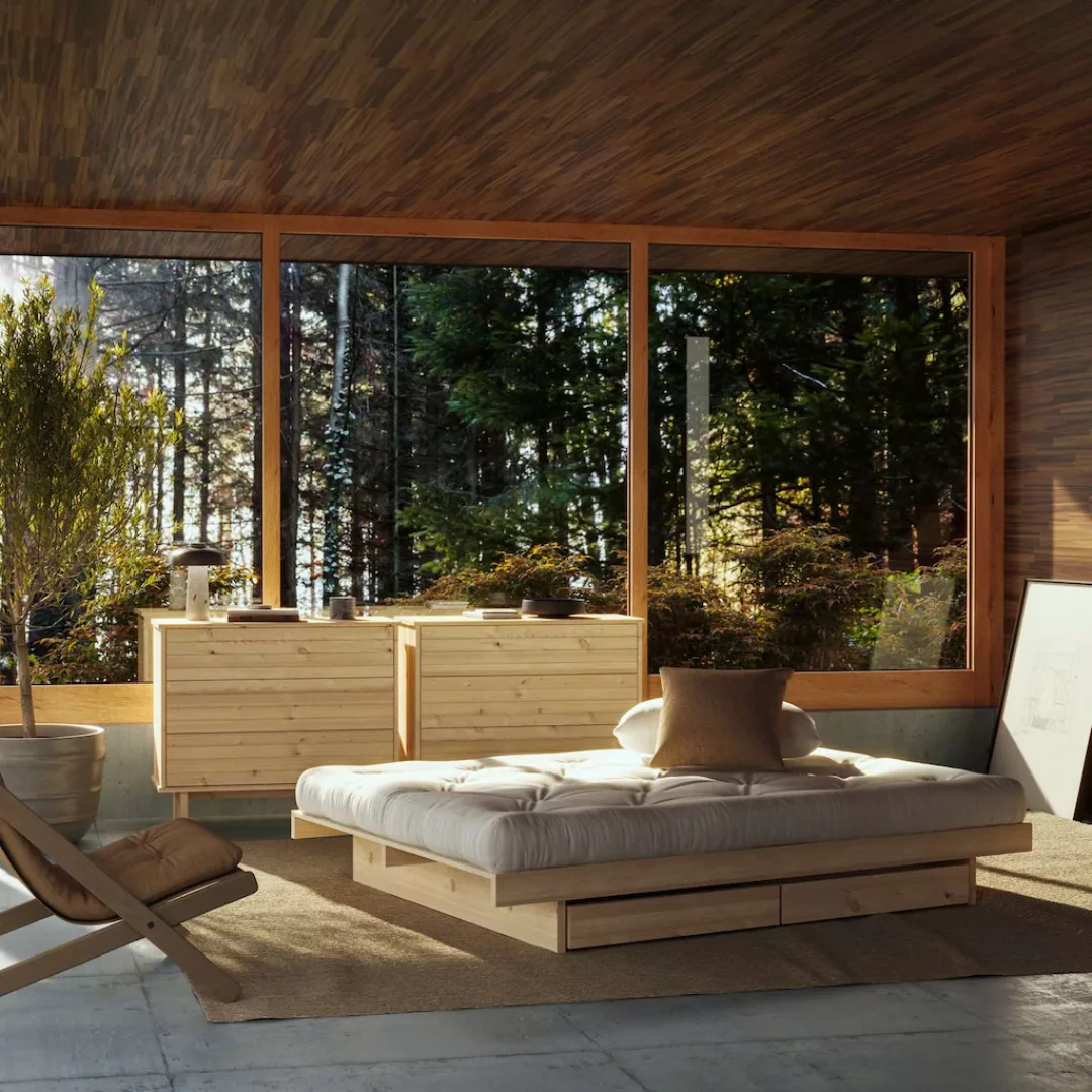 Karup Design Bettgestell "Kanso Bed, Stauraumbett, Bett mit oder ohne Schub günstig online kaufen