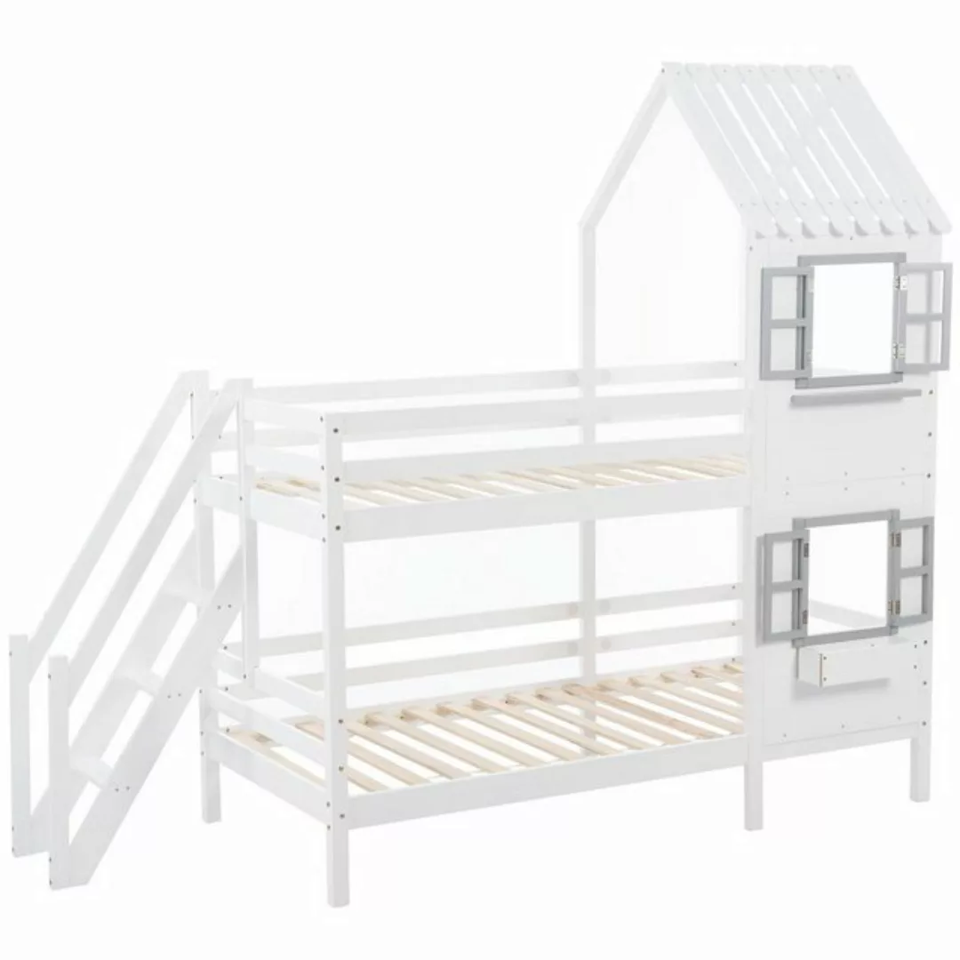 Gotagee Kinderbett Holz Etagenbett Hausbett Fallschutz und Gitter 90x200cm günstig online kaufen