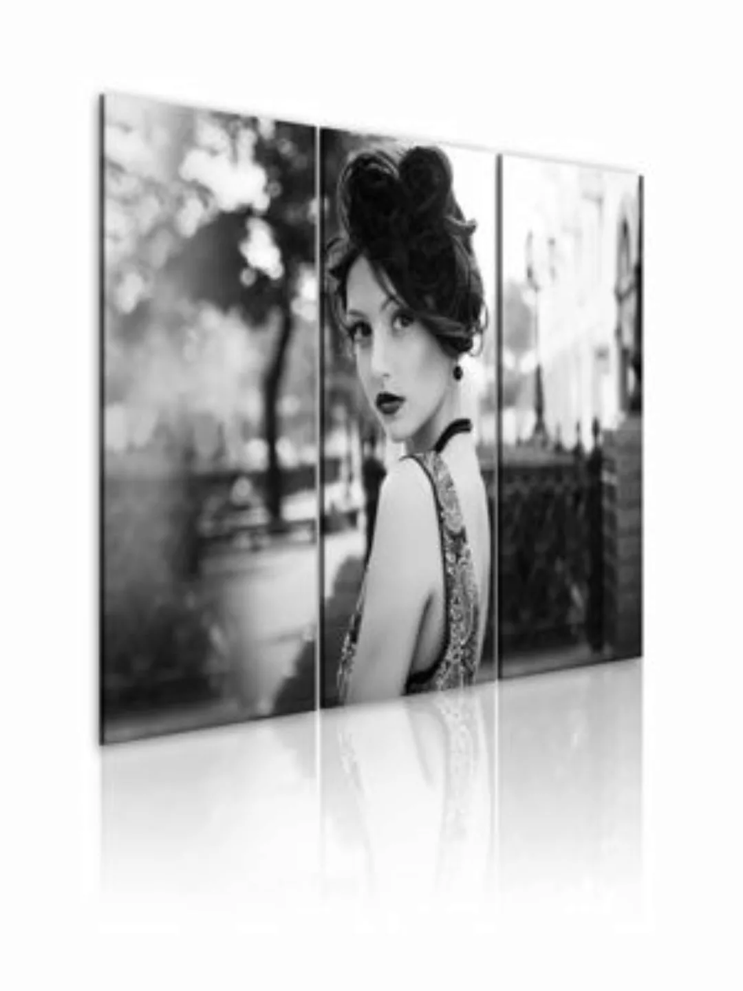artgeist Wandbild Elegante Frau im Retro-Look schwarz/weiß Gr. 60 x 40 günstig online kaufen