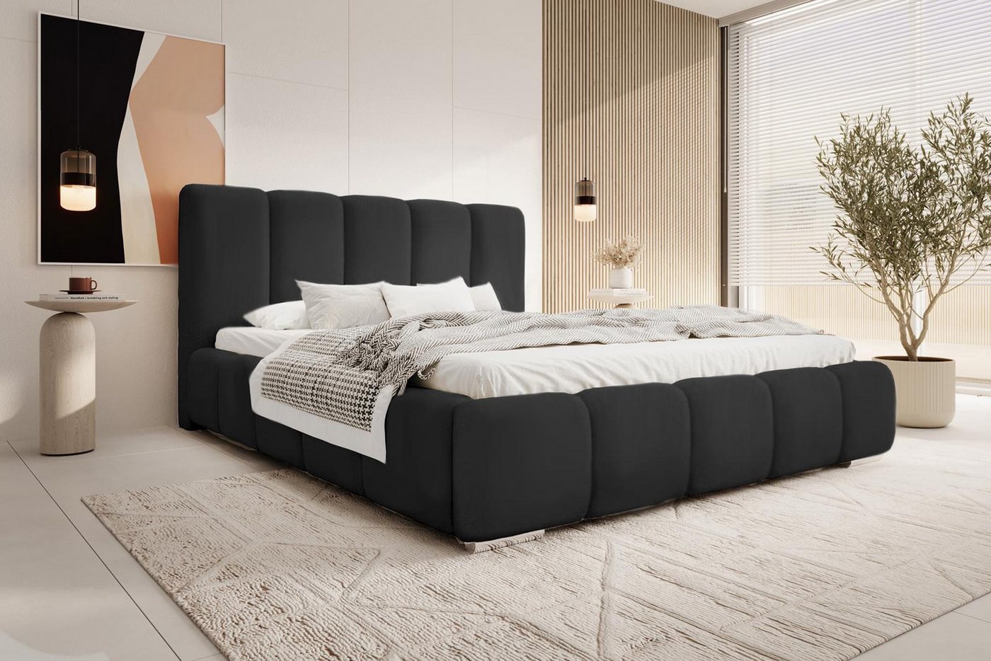 Compleo Polsterbett BUBBLE Velvet, Leistenlattenrost aus Holz, Modern bett günstig online kaufen