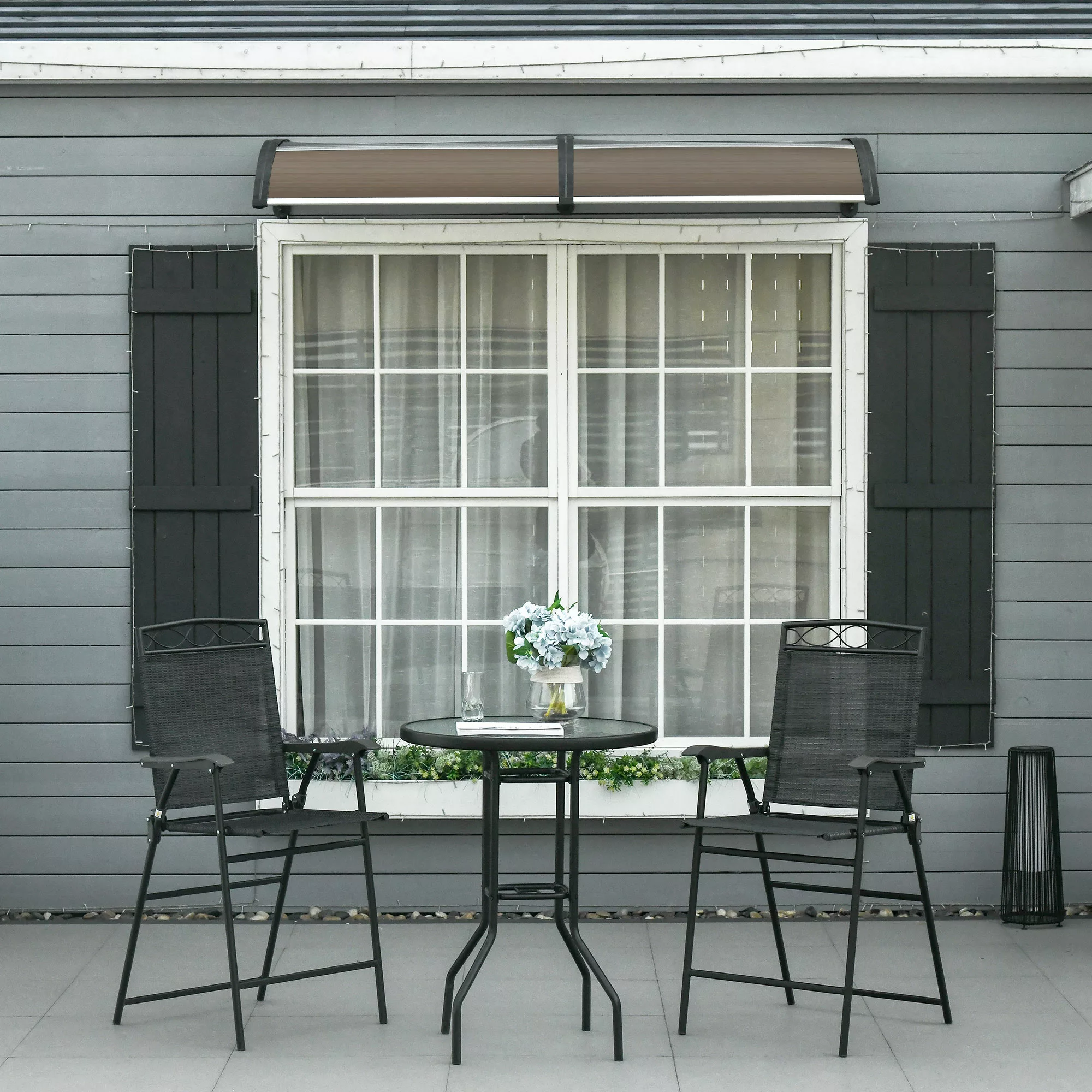 Outsunny Türvordach aus Polycarbonat mit Alurand gegen Regen und UV-Strahle günstig online kaufen