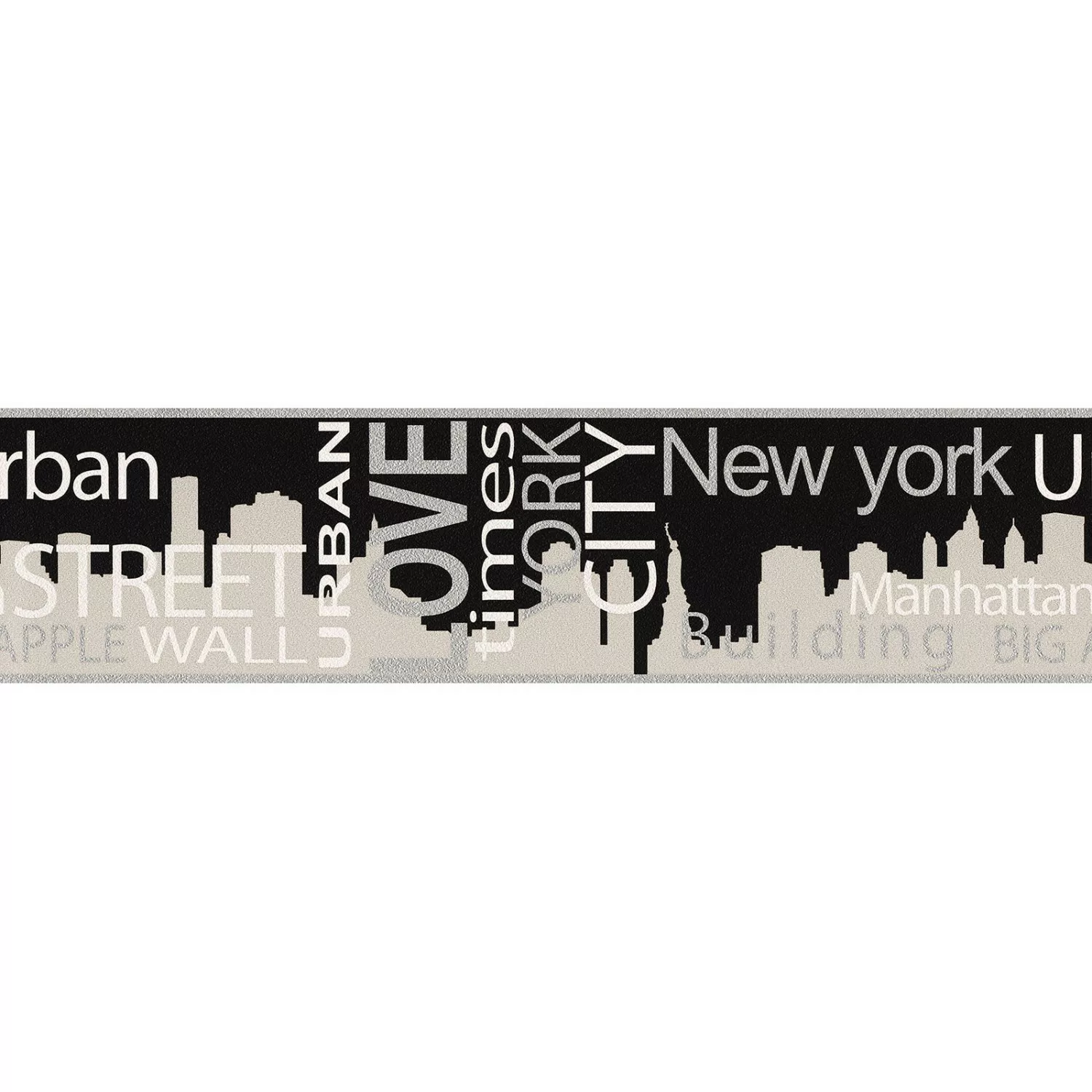 Bricoflor New York Tapetenbordüre Modern Schriftzug Tapeten Bordüre in  Sch günstig online kaufen