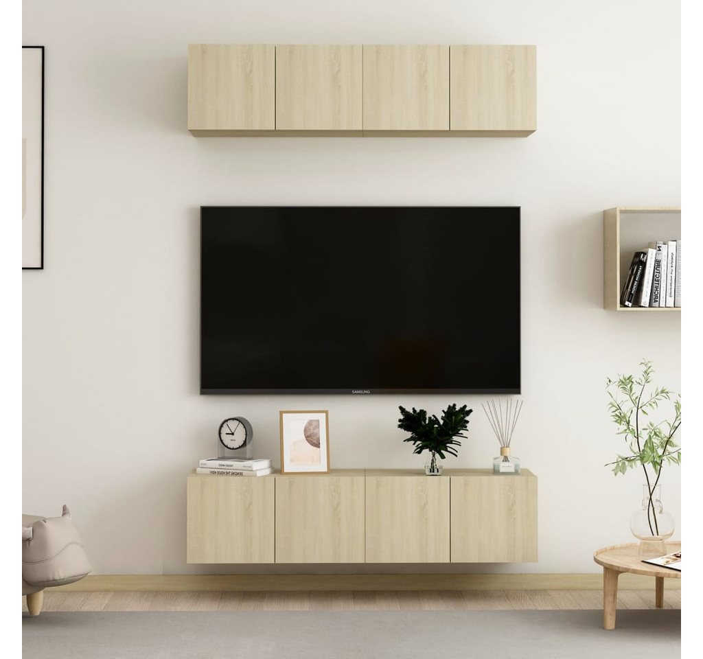 vidaXL TV-Schrank TV-Schränke 4 Stk Sonoma Eiche 60x30x30 cm Spanplatte Low günstig online kaufen