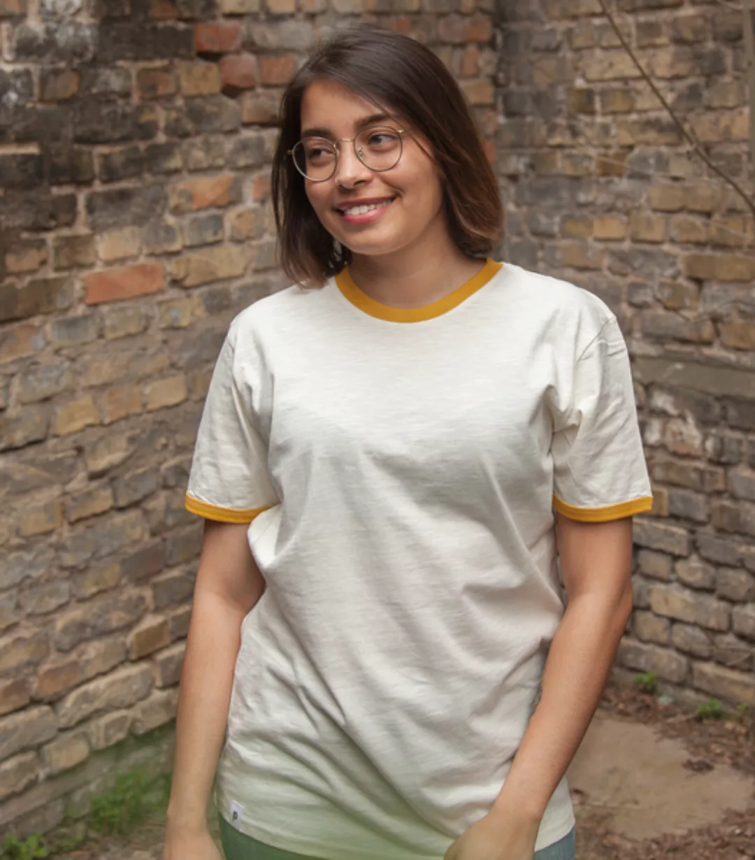 Päfjes Basic Ringer Unisex T-shirt - Fair Gehandelt Aus Baumwolle Slub - Bi günstig online kaufen