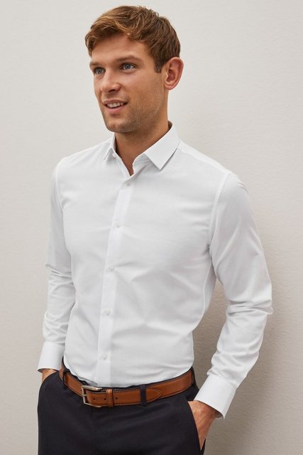 Next Businesshemd Slim Fit Hemd mit Struktur und Sportmanschetten (1-tlg) günstig online kaufen