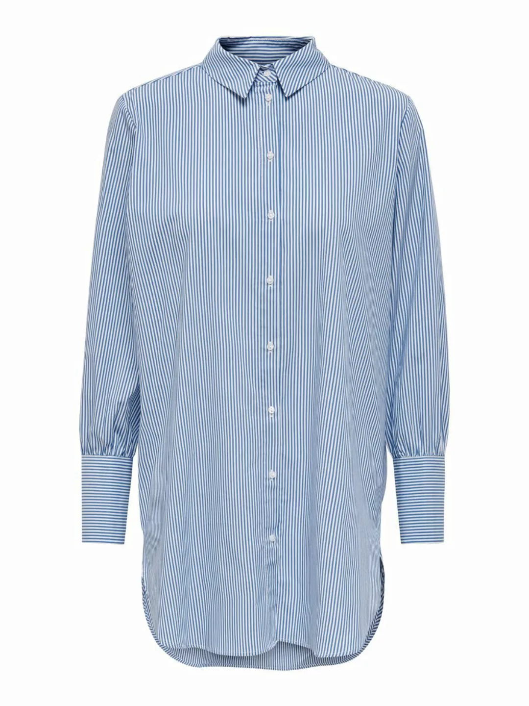 ONLY Lang Hemd Damen Blue; White günstig online kaufen